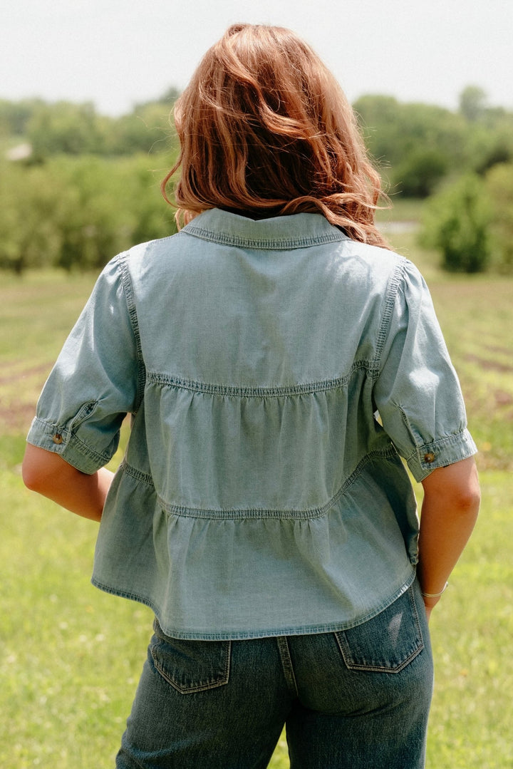 Jade Denim Top - Lunabelle West