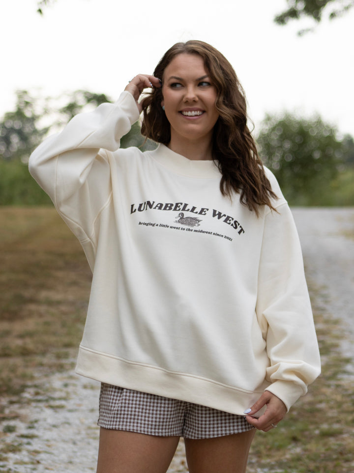 Duck Logo Mockneck Ivory
