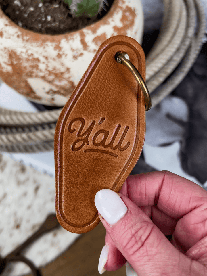 Y'all Leather Keychain - Lunabelle West
