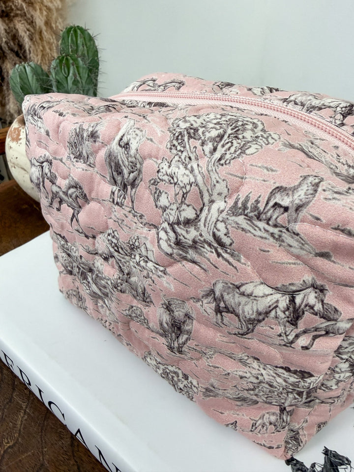 Silver Canyon Quilted Makeup Bag - Lunabelle West