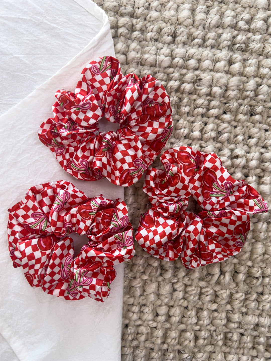 Cherry Checkered Scrunchie - Lunabelle West