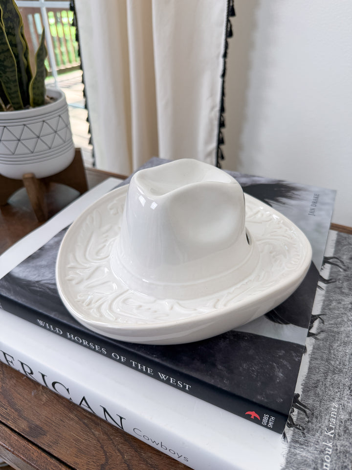 Cowgirl Hat Ceramic Hanging Vase