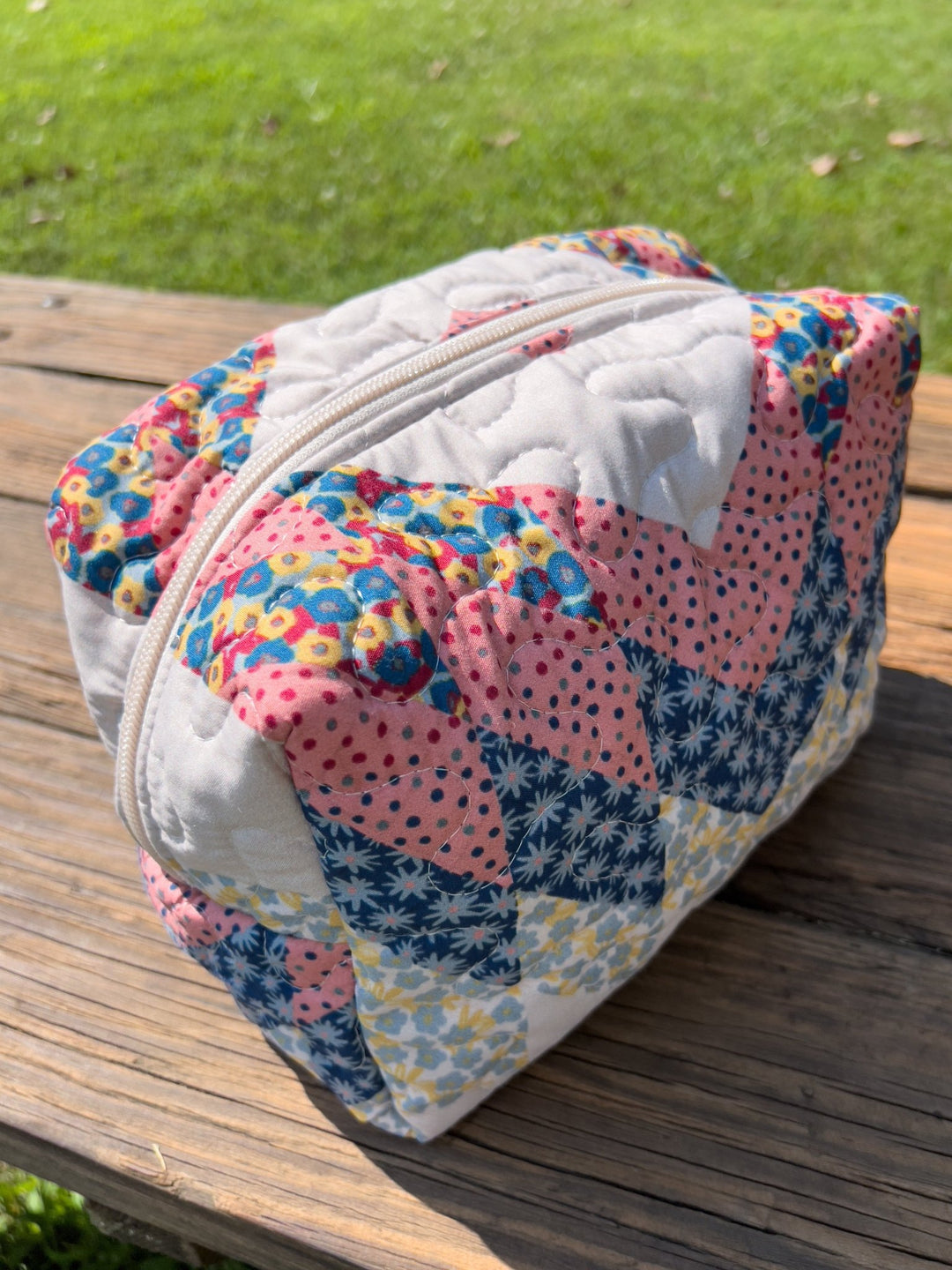 Patchwork Quilted Makeup Bag - Lunabelle West