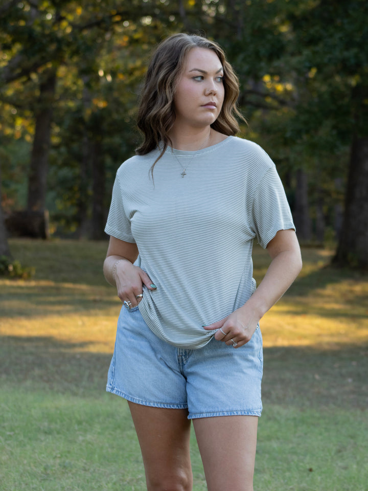 Olive Stripe Tee