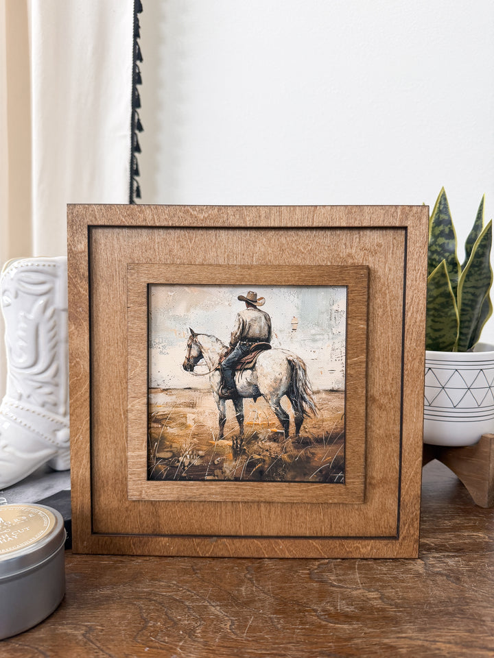 Lone Cowboy Framed Artwork