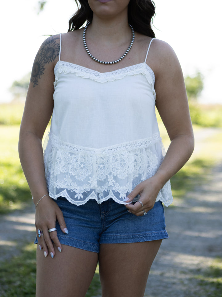 Maris Embroidered Lace Tank