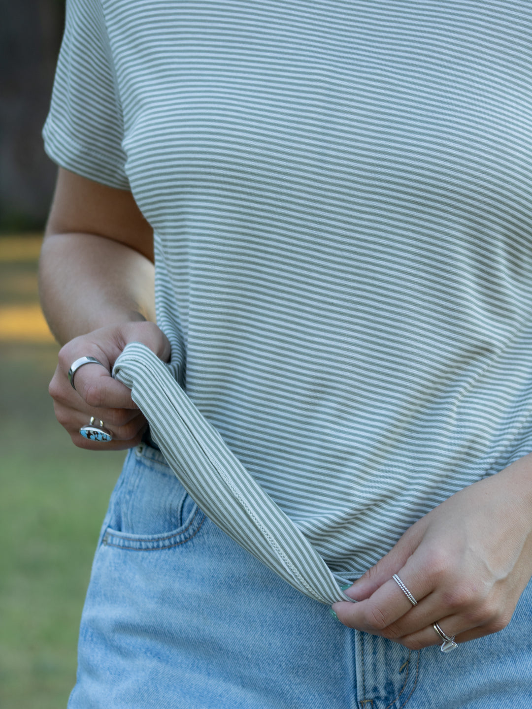 Olive Stripe Tee
