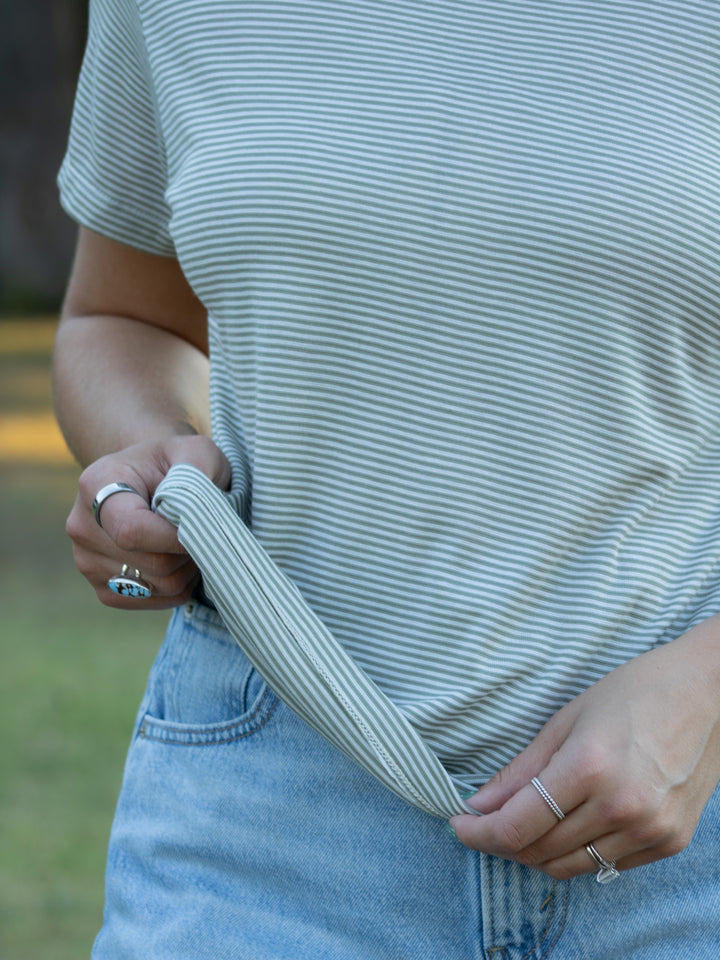 Olive Stripe Tee