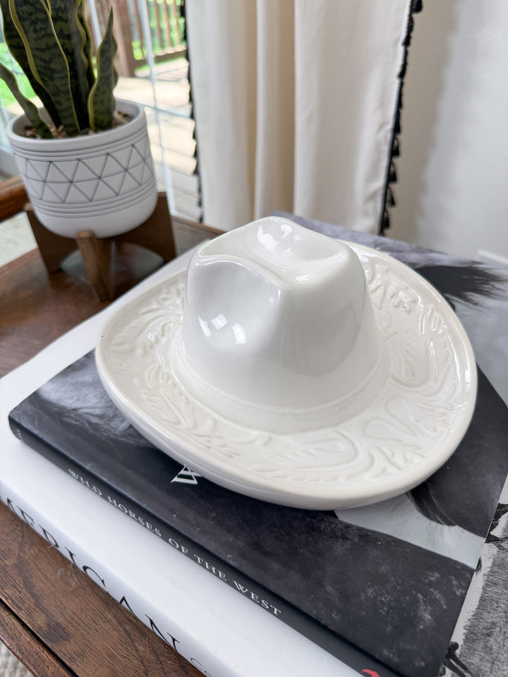 Cowgirl Hat Ceramic Hanging Vase