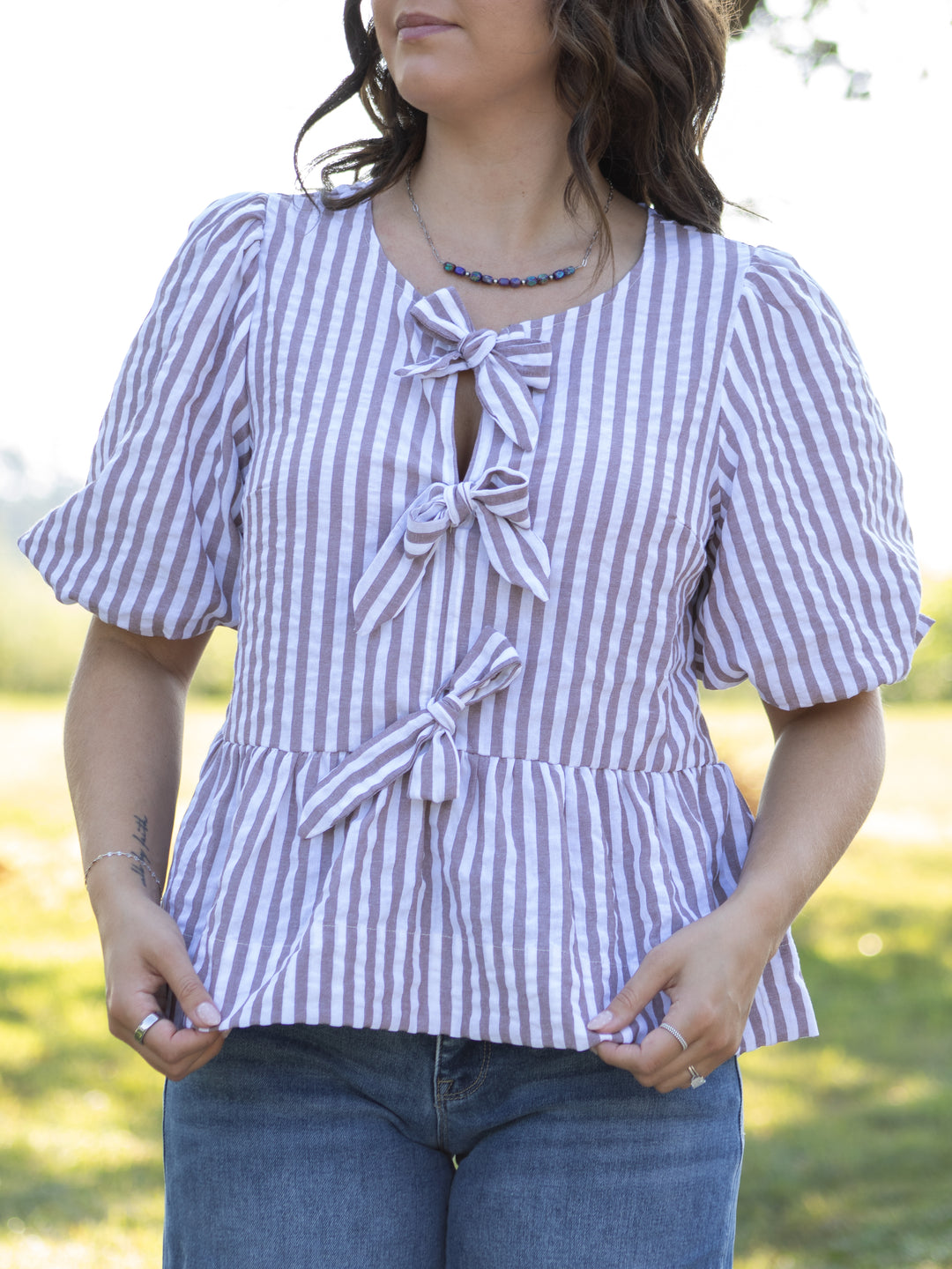 Saffron Tie Front Top