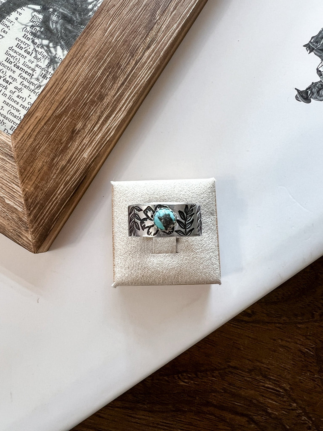 Elva Stamped Ring - Lunabelle West