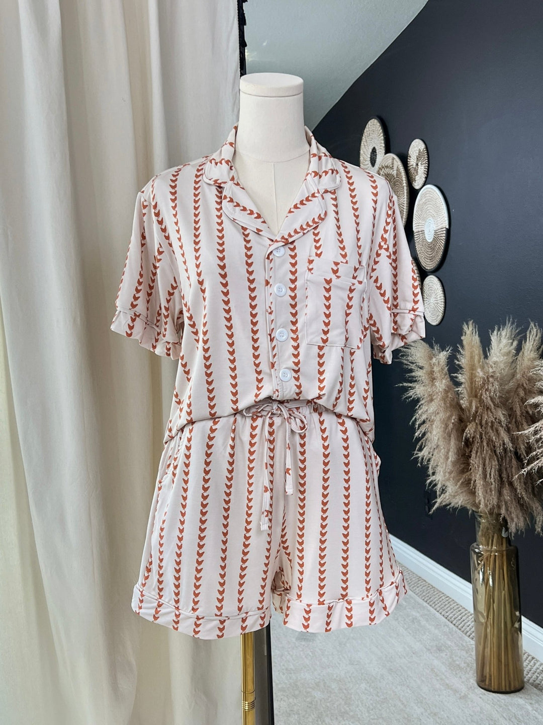 Chicken Stripe Pajama Set - Lunabelle West