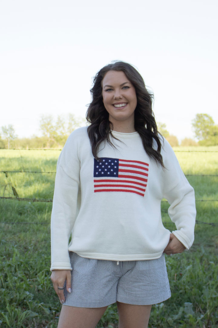 American Flag Knit Top