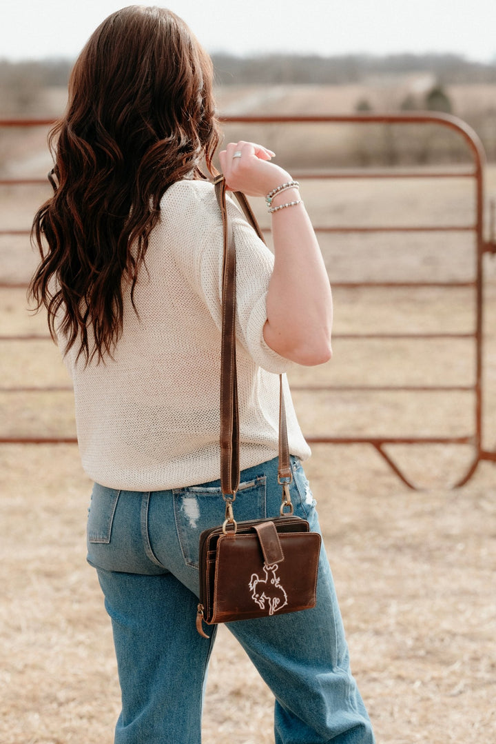 Bronc Leather Crossbody     - Lunabelle West