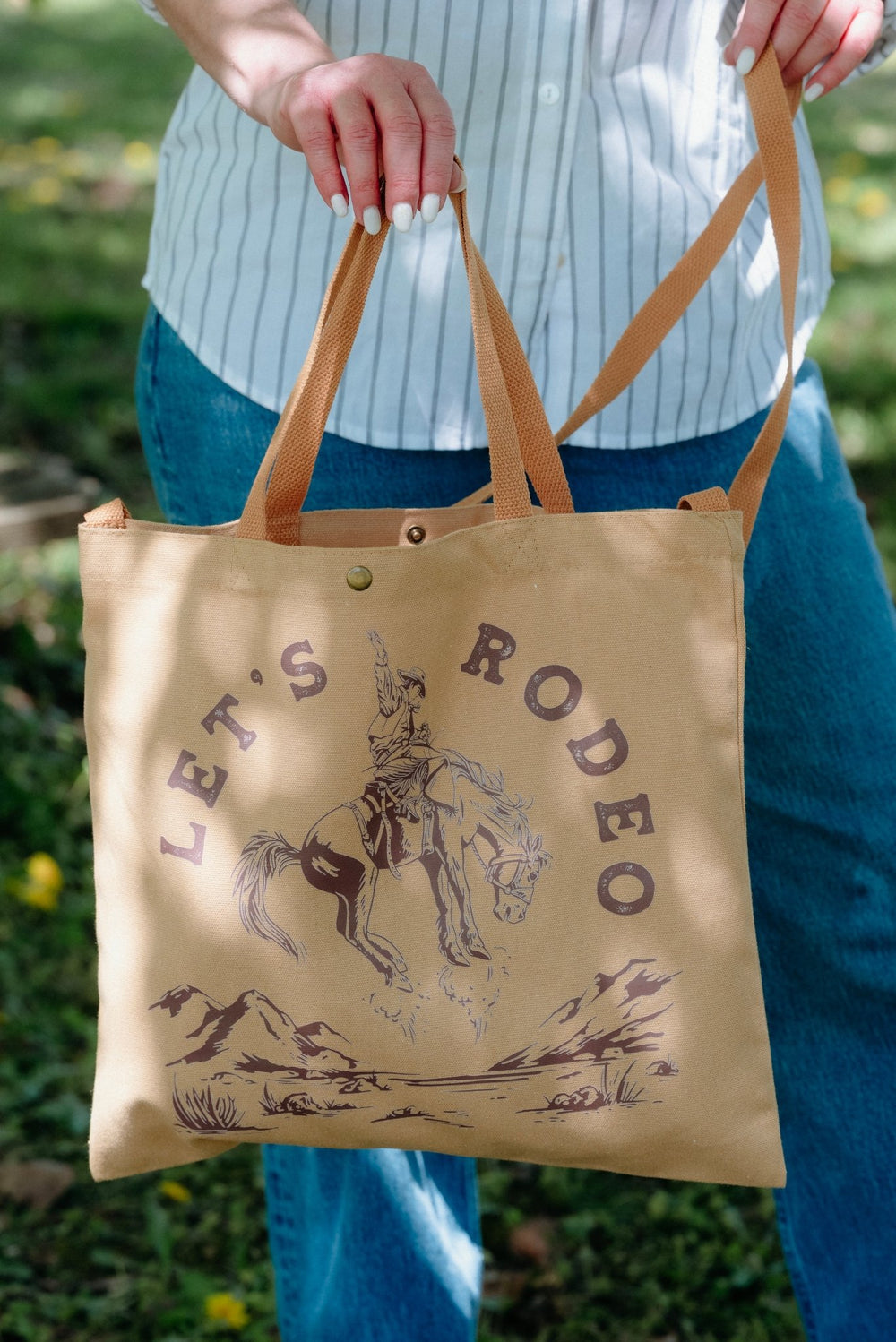 Let's Rodeo Canvas Tote Bag - Lunabelle West