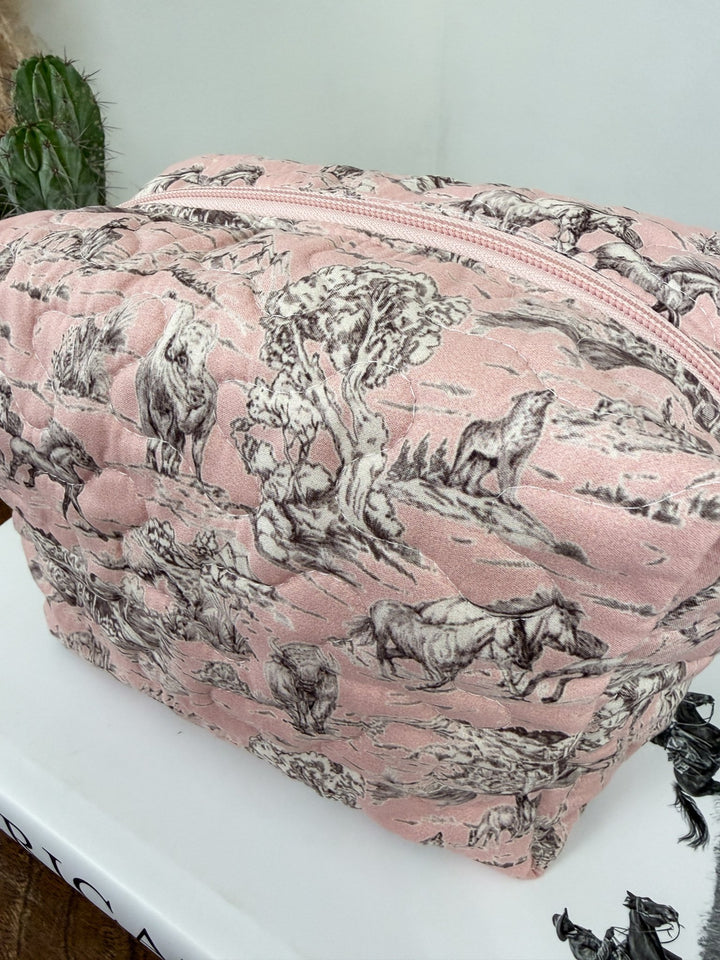 Silver Canyon Quilted Makeup Bag - Lunabelle West