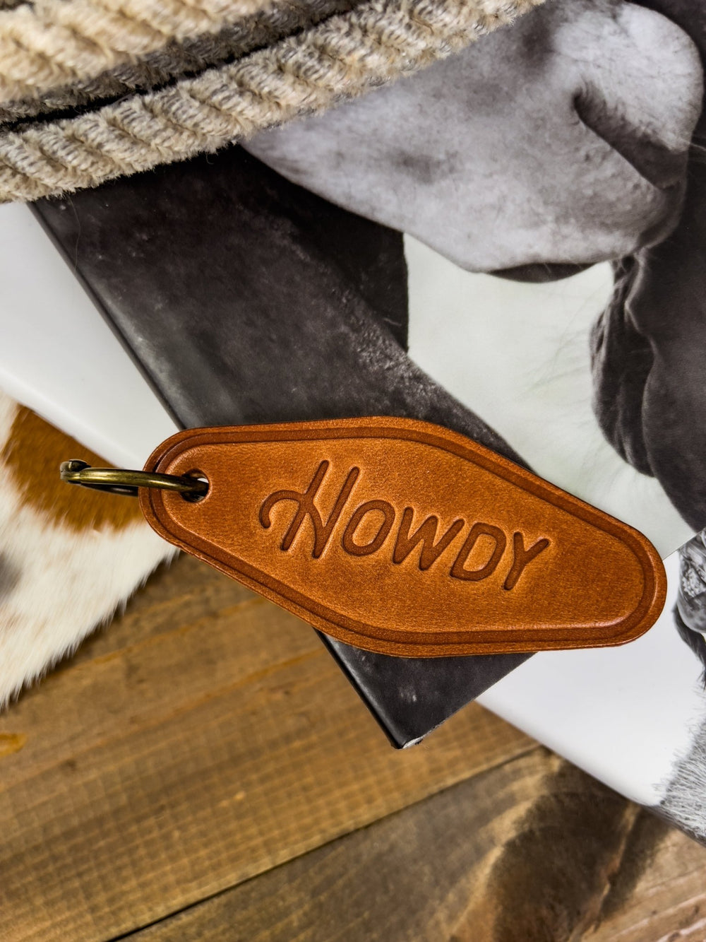 Howdy Leather Keychain - Lunabelle West
