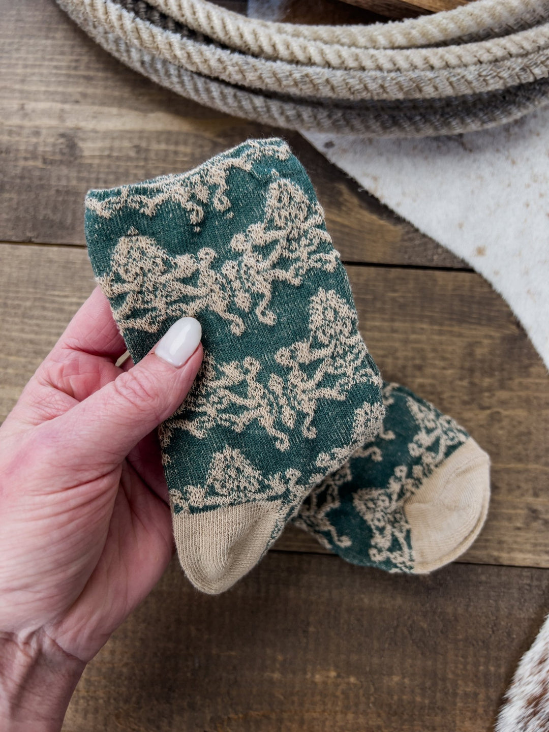 Retro Embossed Socks - Lunabelle West