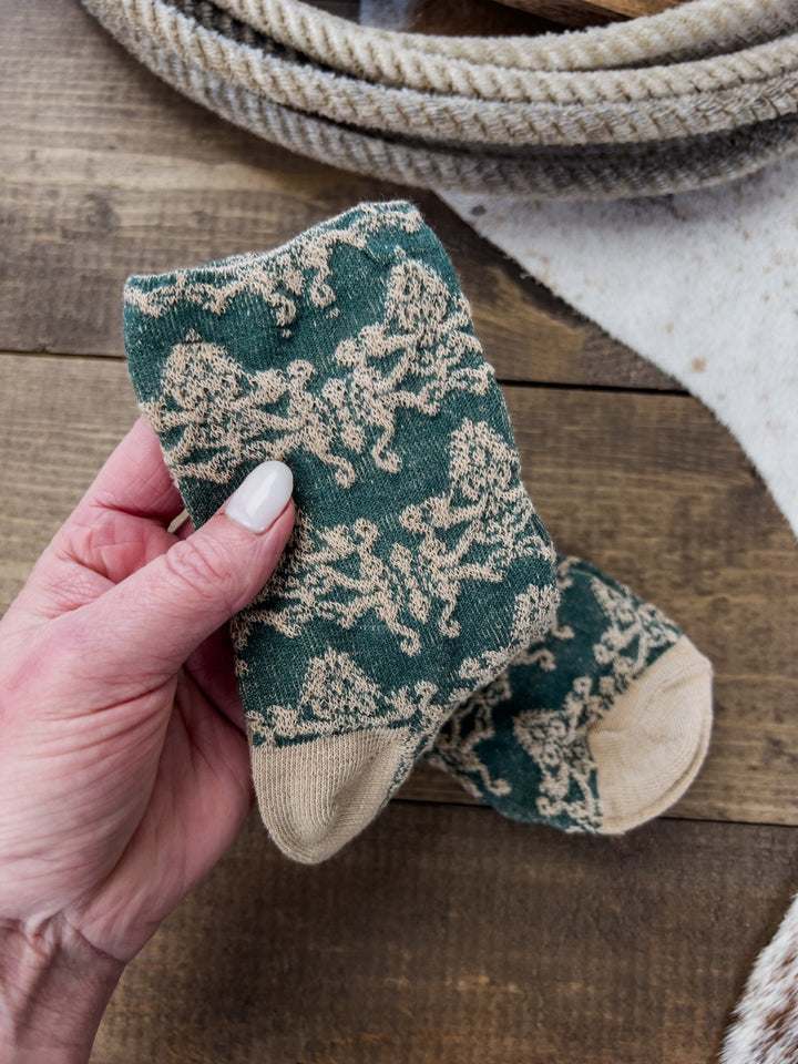 Retro Embossed Socks - Lunabelle West