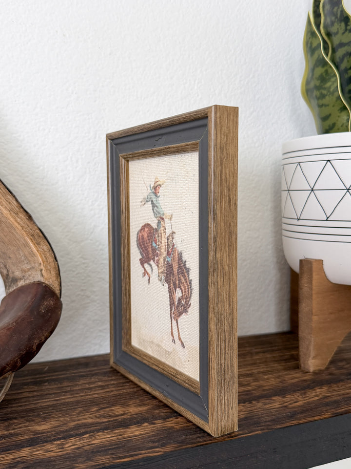 Wild Bronc Framed Canvas
