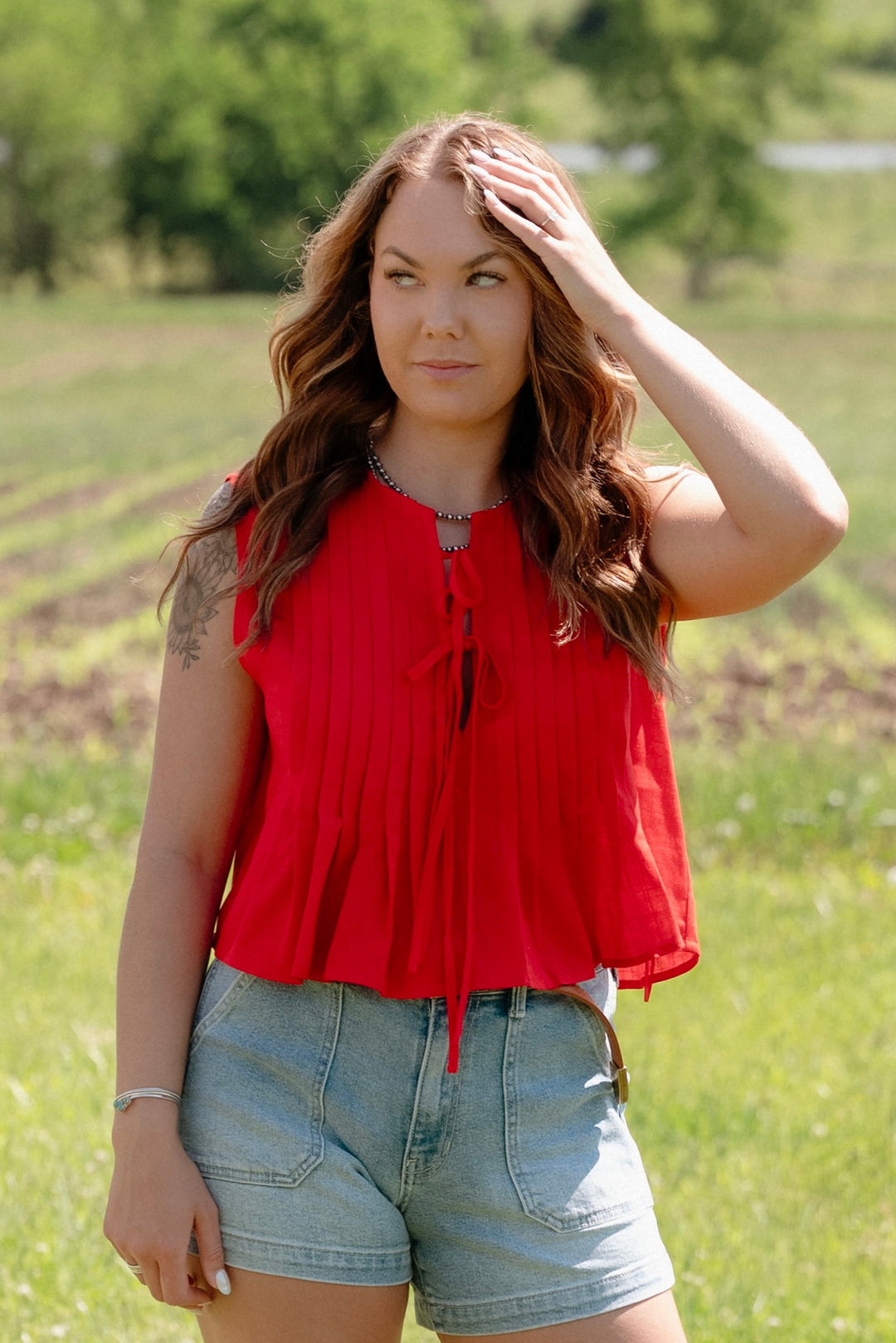 Quinn Pleated Top - Lunabelle West