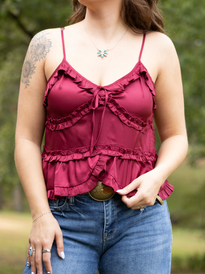 Sangria Ruffle Top