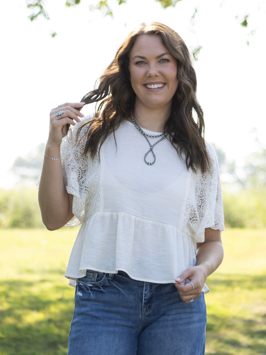 Aspen Lace Sleeve Top