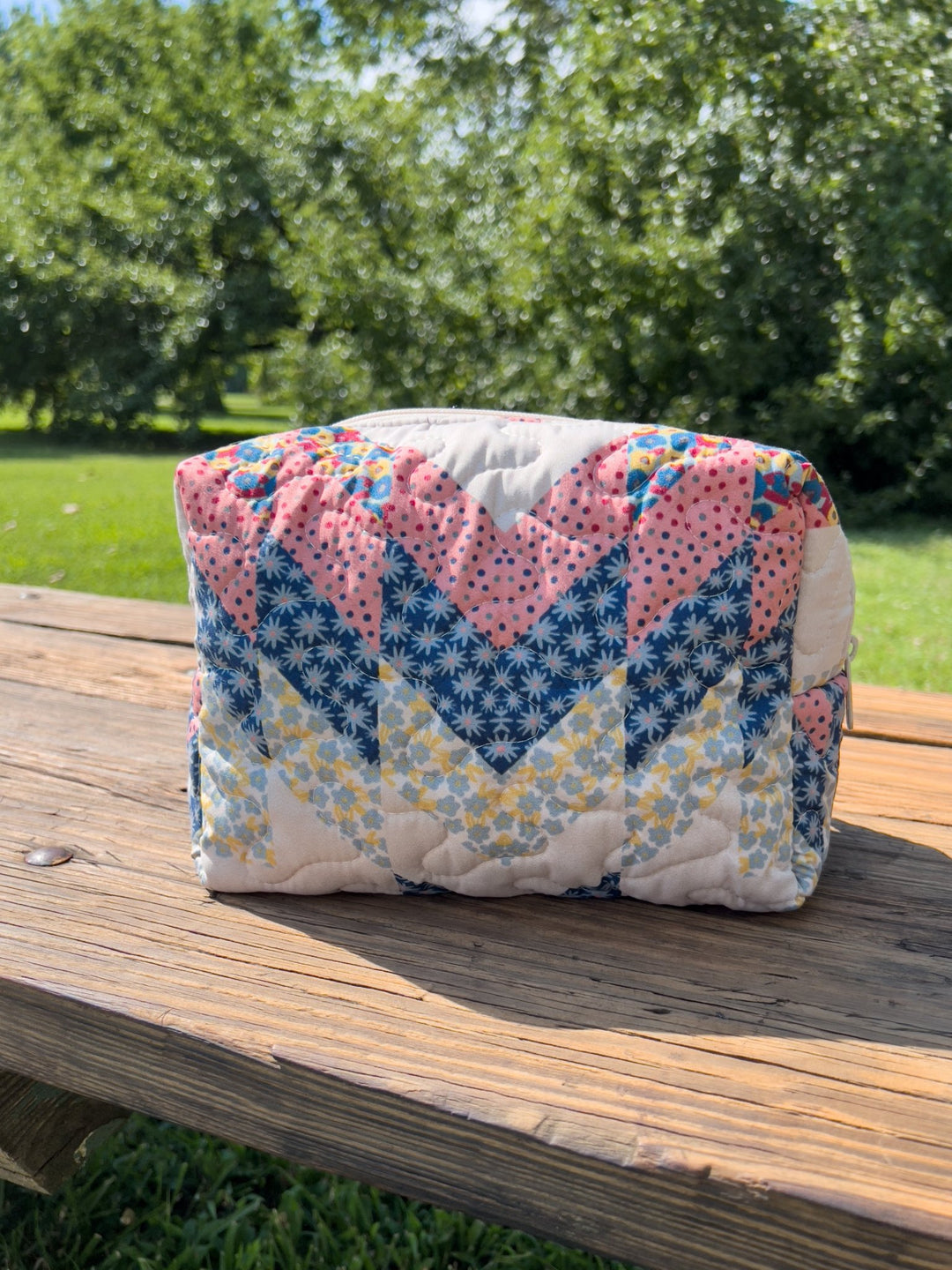 Patchwork Quilted Makeup Bag - Lunabelle West