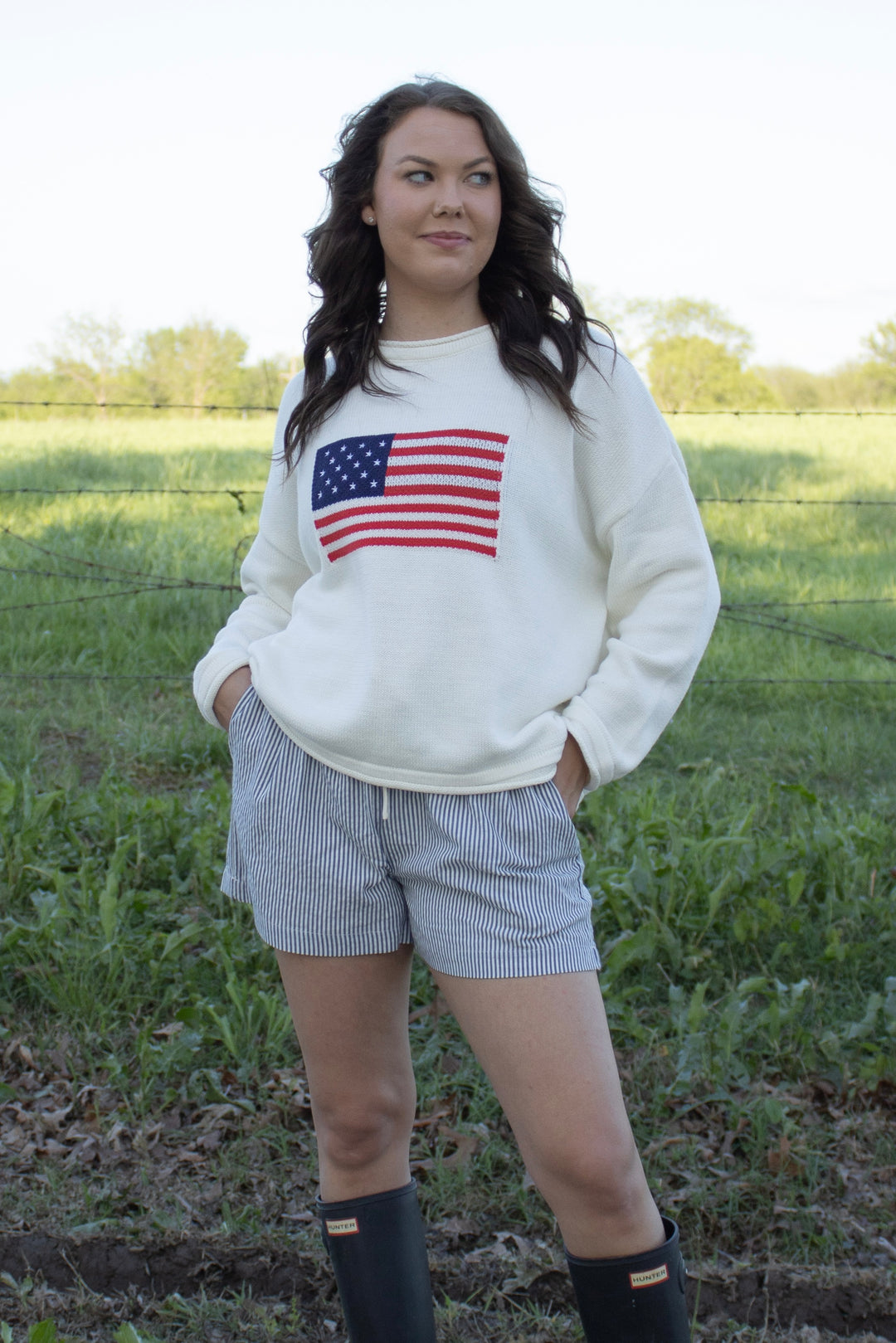 American Flag Knit Top