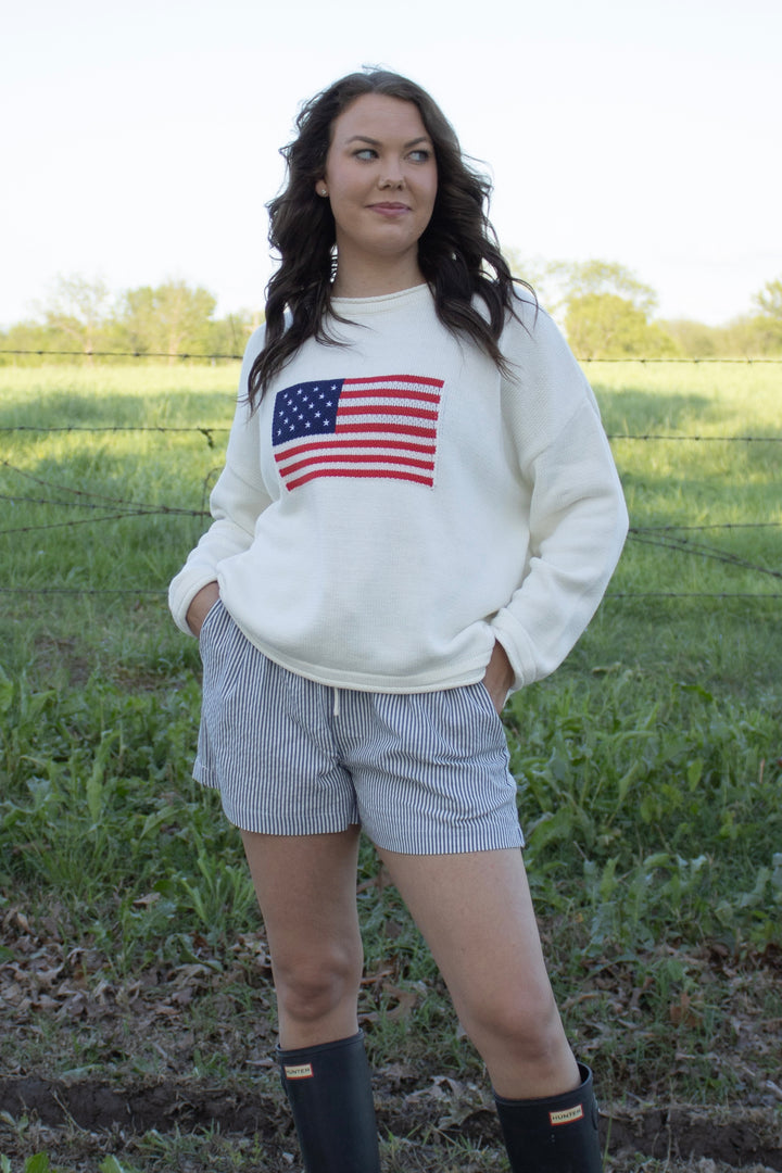American Flag Knit Top