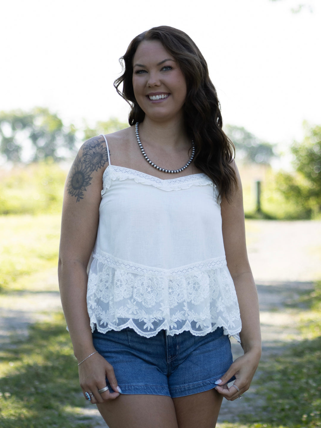 Maris Embroidered Lace Tank