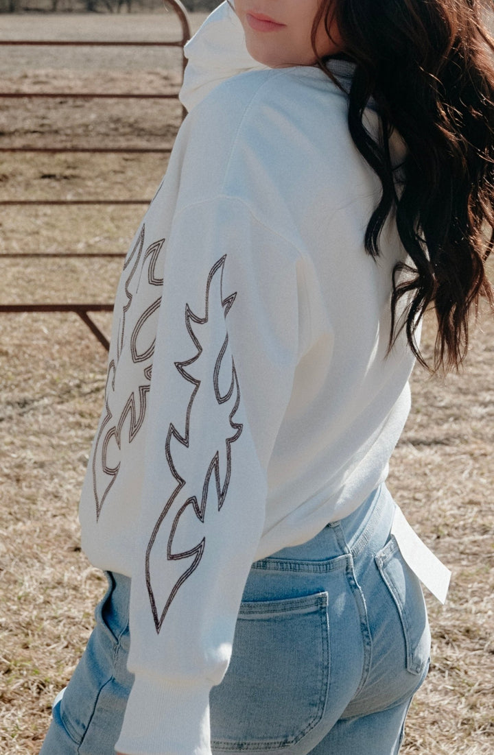 Boot Stitch Crewneck - Lunabelle West