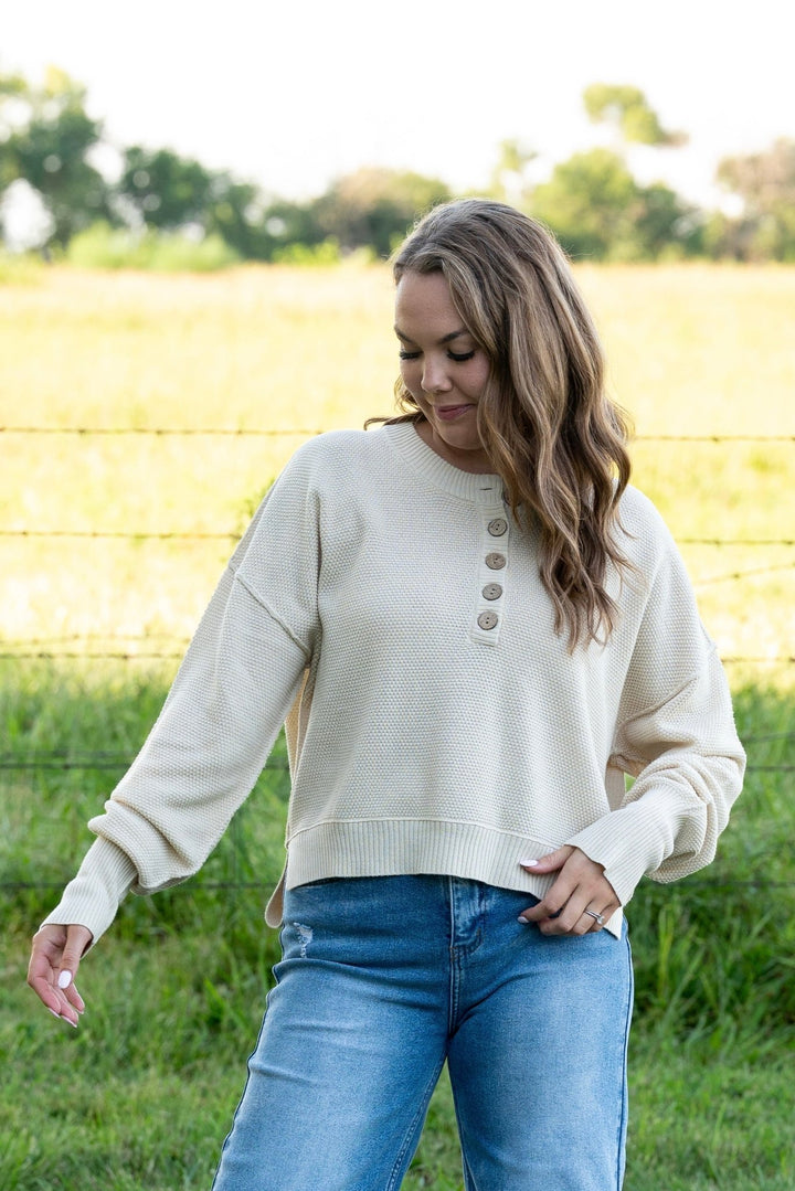 Tatum Knit Henley - Lunabelle West