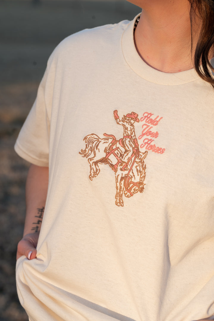 Hold Your Horses Embroidered Tee