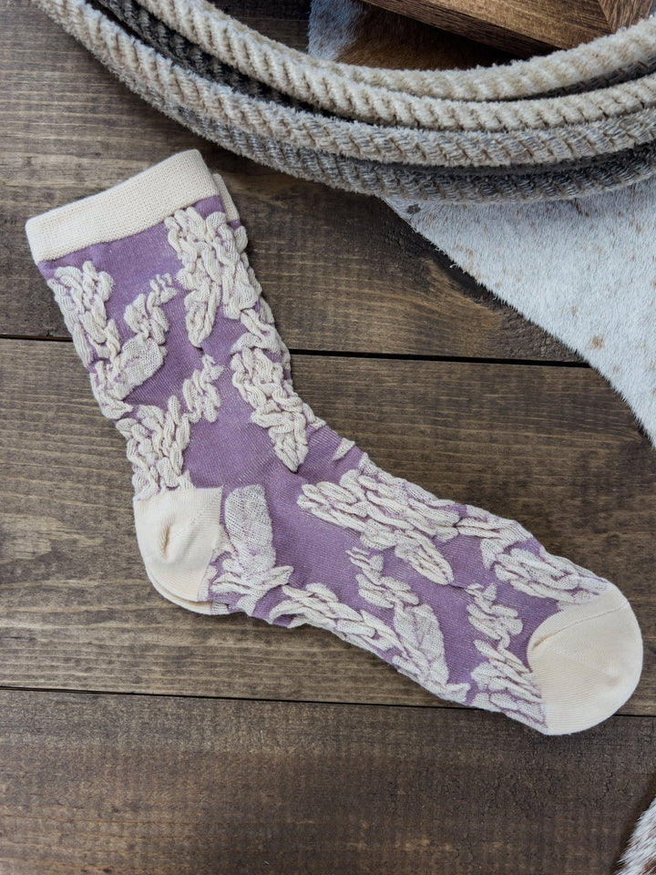 Springtime Embossed Socks - Lunabelle West