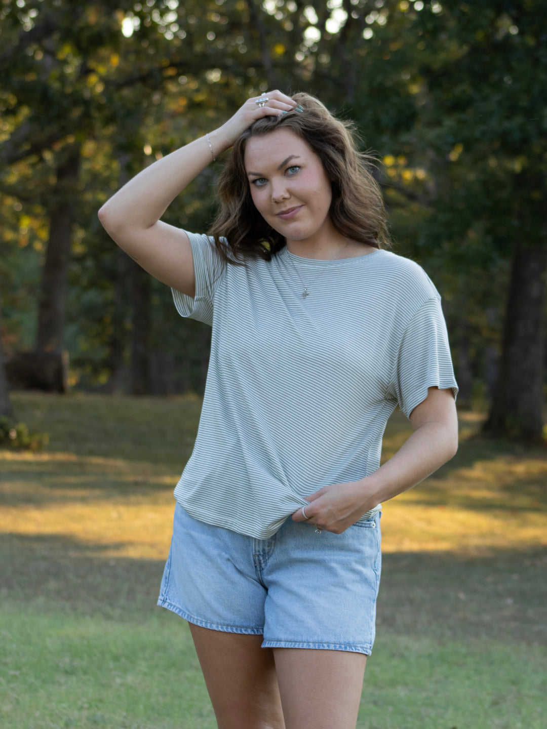 Olive Stripe Tee