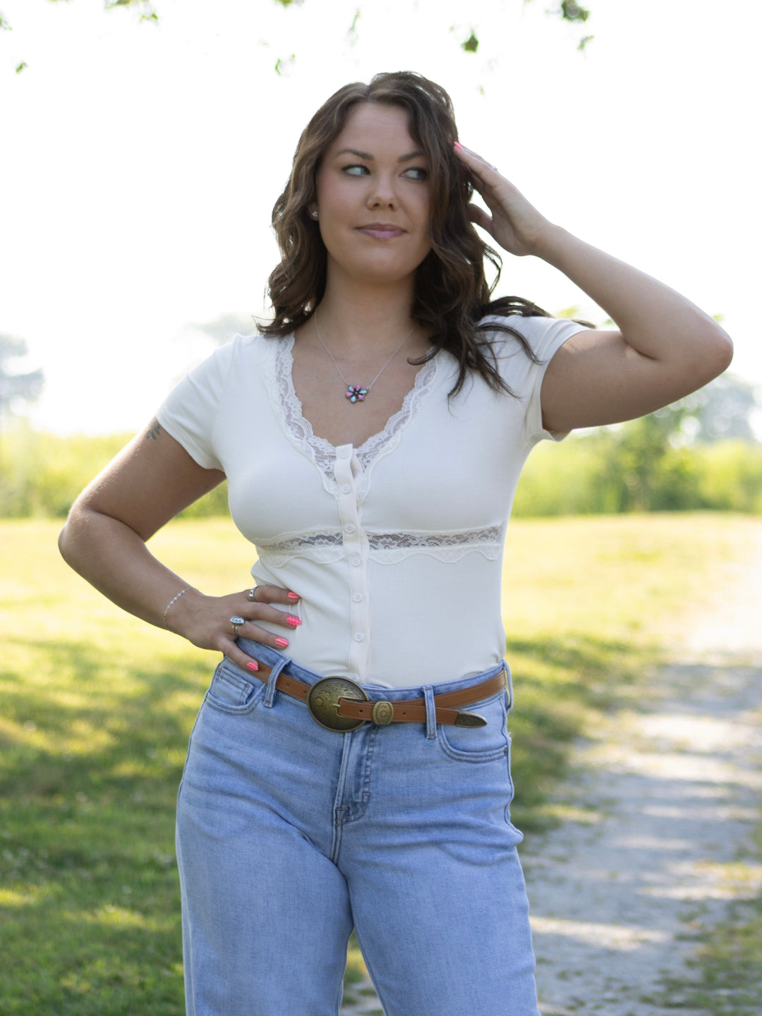 Sunnie Lace Trim Top