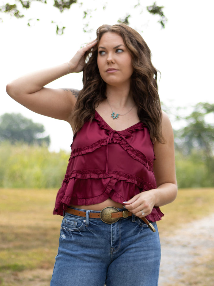 Sangria Ruffle Top