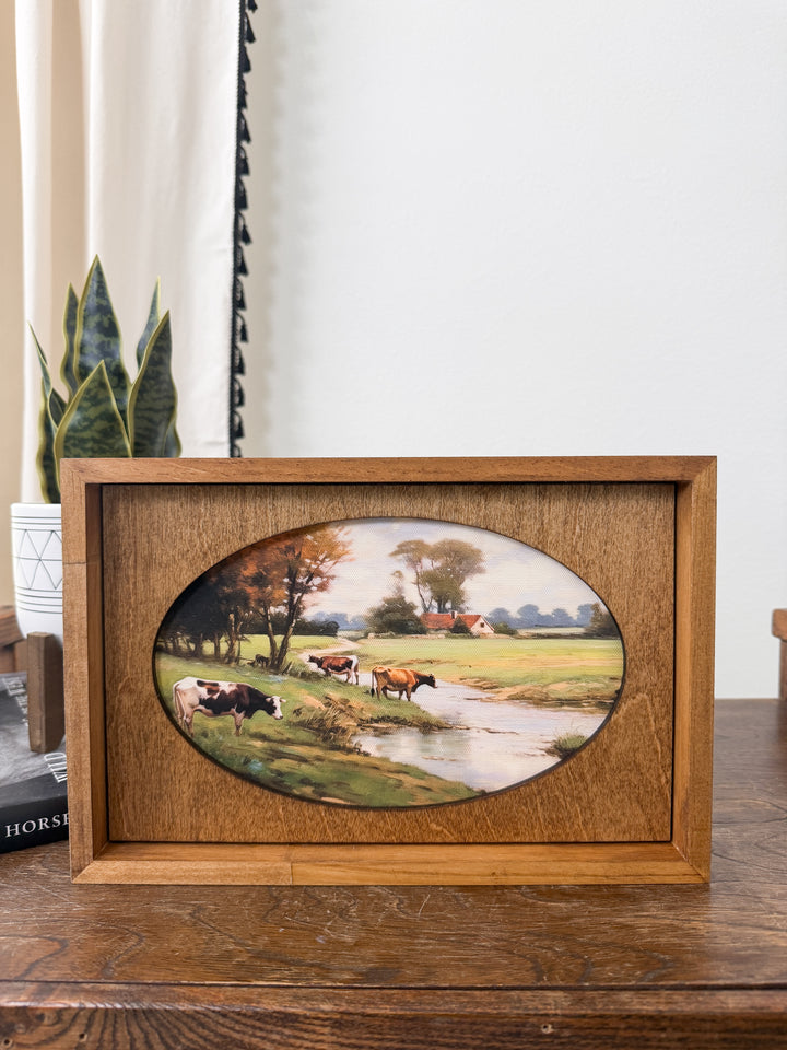 Pasture Stream Box Framed Art
