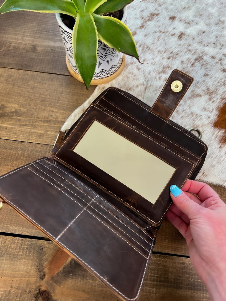 Bronc Leather Crossbody     - Lunabelle West