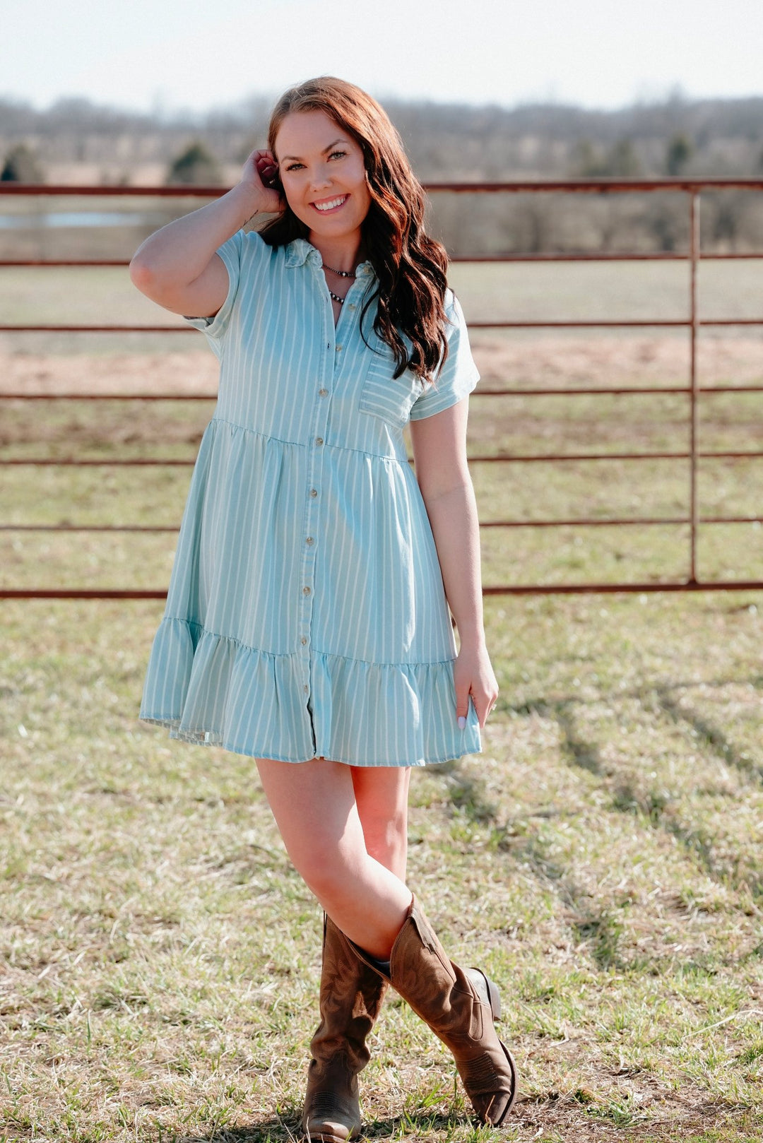 Irving Button Down Dress - Lunabelle West