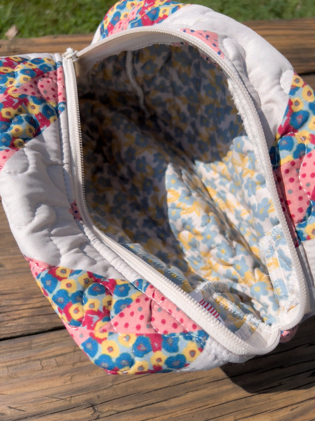 Patchwork Quilted Makeup Bag - Lunabelle West
