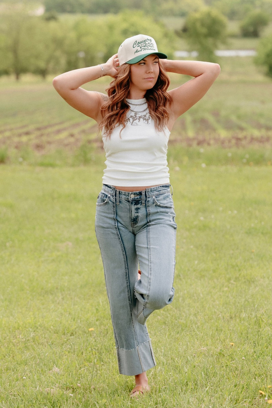 Rodeo Embroidered Tank - Lunabelle West