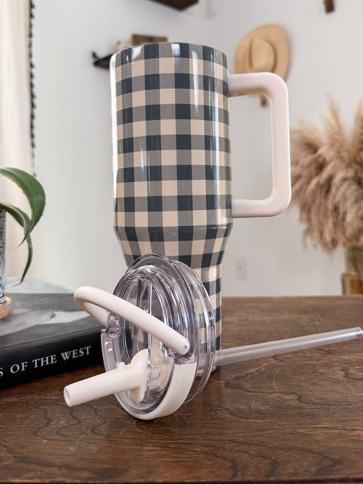 Evergreen Gingham Tumbler - Lunabelle West