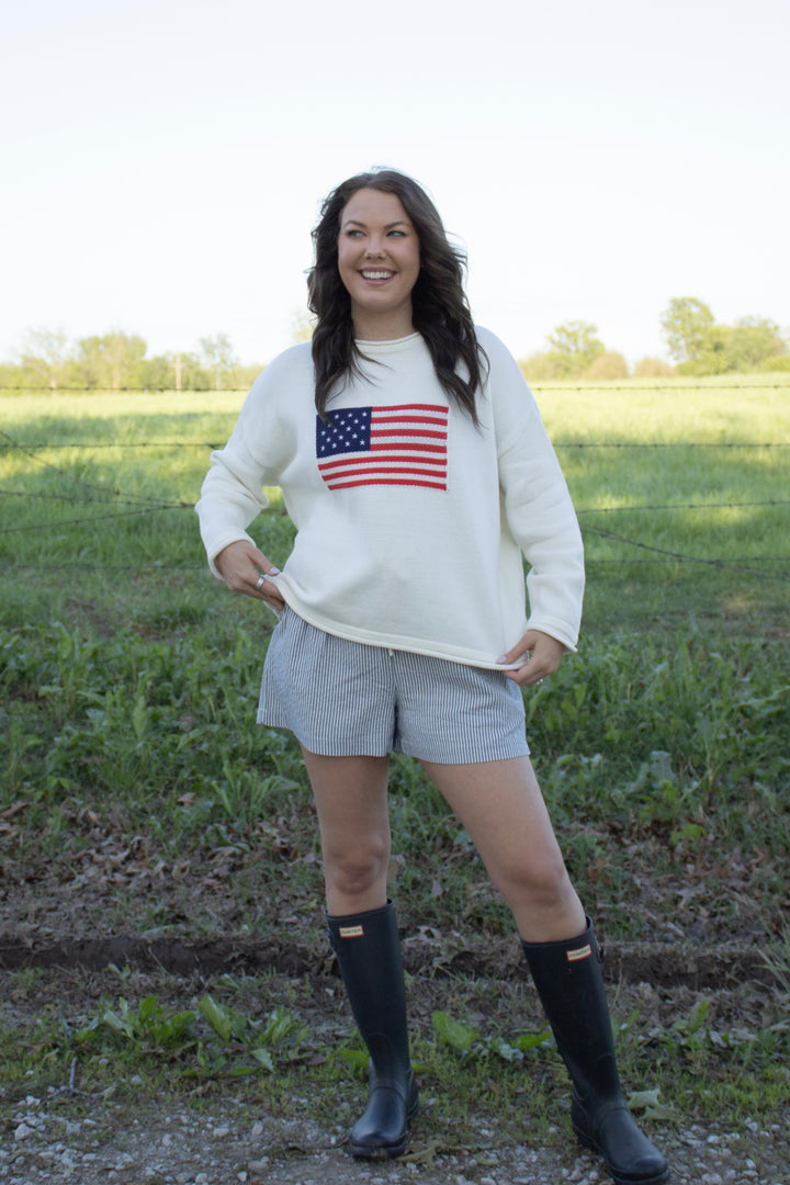 American Flag Knit Top