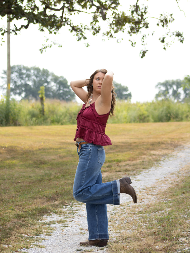 Sangria Ruffle Top
