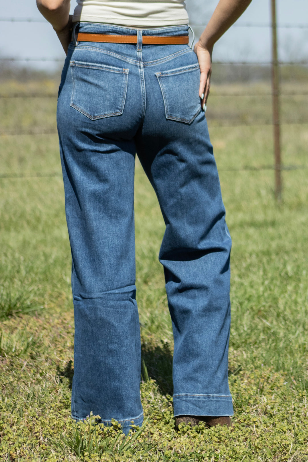 Sloane Wide Leg Denim Trousers