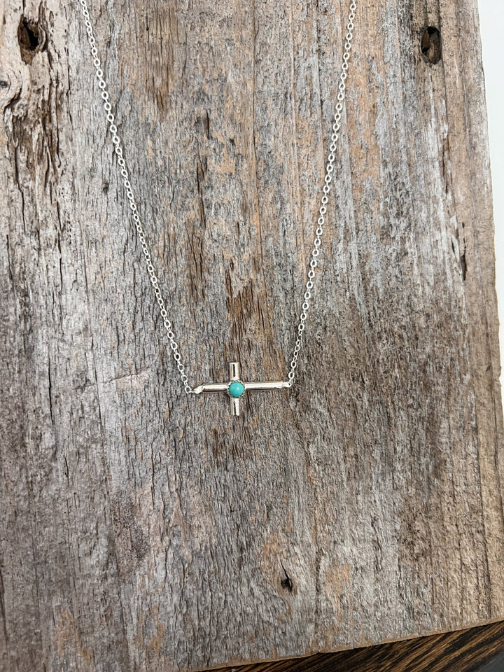 Turquoise Cross Necklace  - Lunabelle West