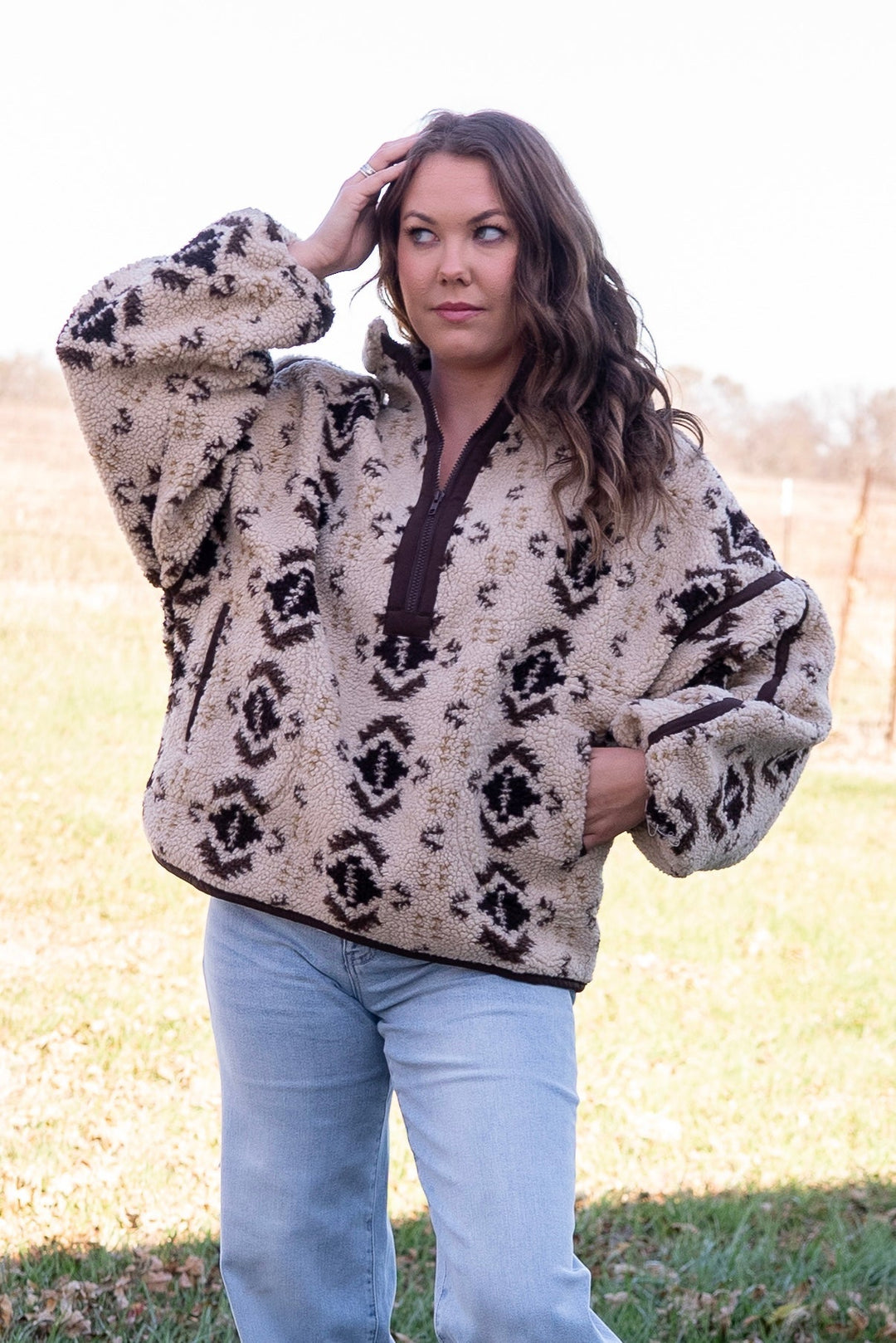 Toliver Sherpa Pullover - Lunabelle West