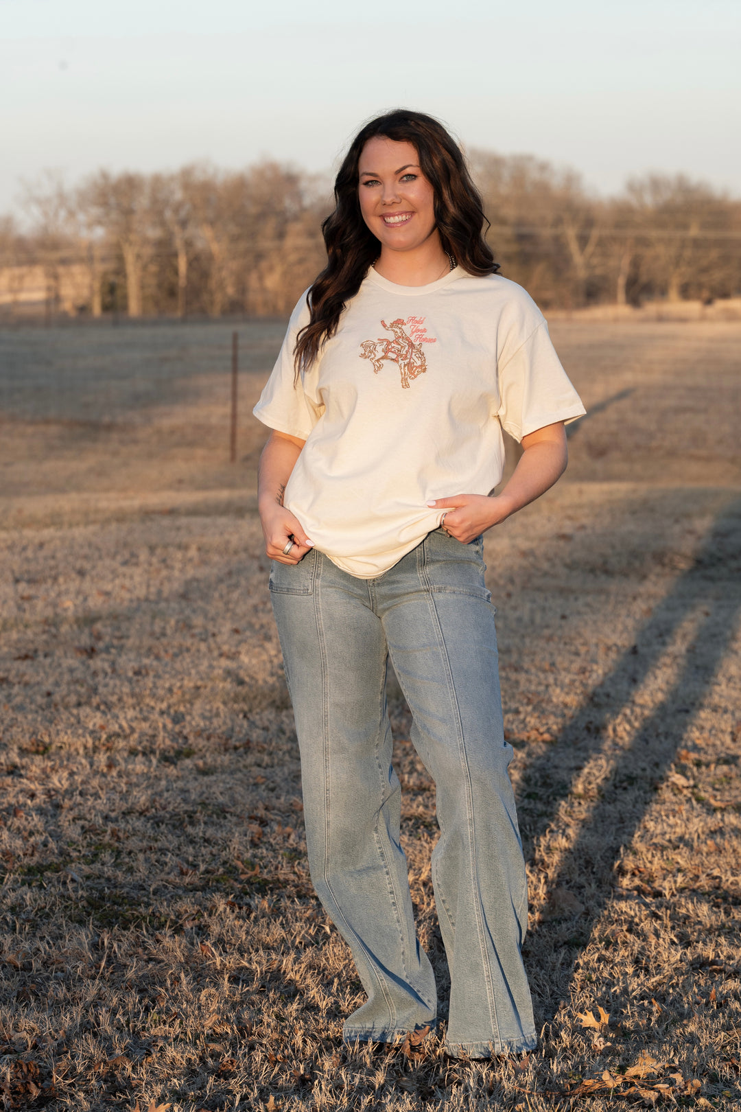 Hold Your Horses Embroidered Tee